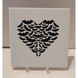 Bat Heart Ceramic Tile Coaster